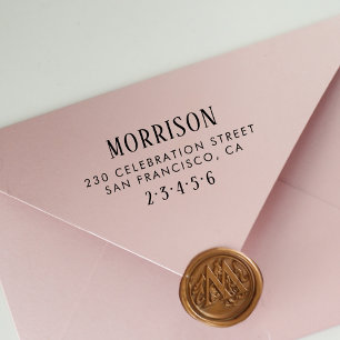 Rustic Typography Custom Name & Return Address Self-inking Stamp