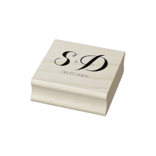 Rustic typography elegant wedding  rubber stamp