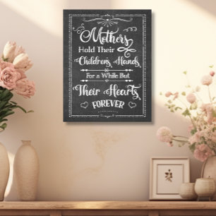 Rustic Typography Mother's Love Chalkboard Canvas Print