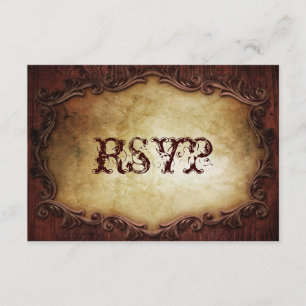 rustic typography western country wedding RSVP