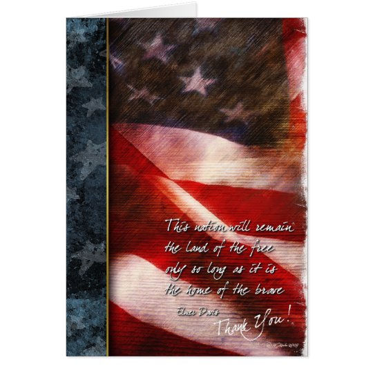 Rustic U.S. Flag Thank You Card