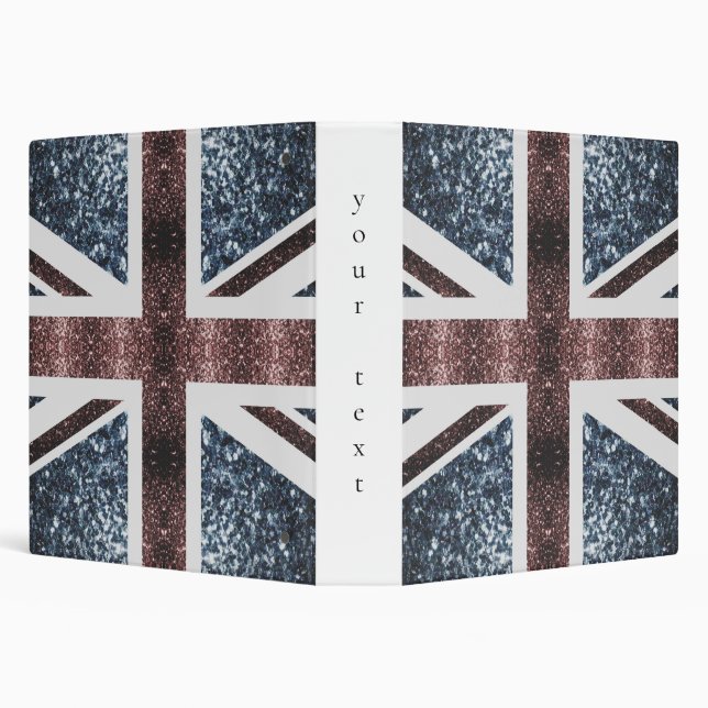 Rustic UK flag red blue sparkles glitters Binder (Background)