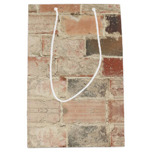 Rustic Unique Vintage Old Brick Natural Texture Medium Gift Bag
