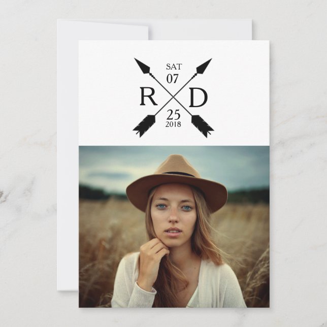 Rustic Urban Arrow Graduation Party Invitation (Devant)