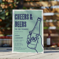 Rustic Urban Doodle Cheers & Beers Adult Birthday