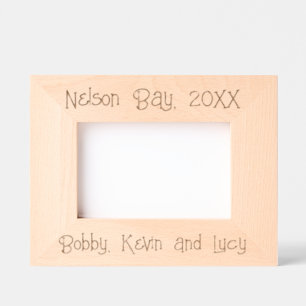 Rustic Vacation Memories Location Name Text  Etched Frames