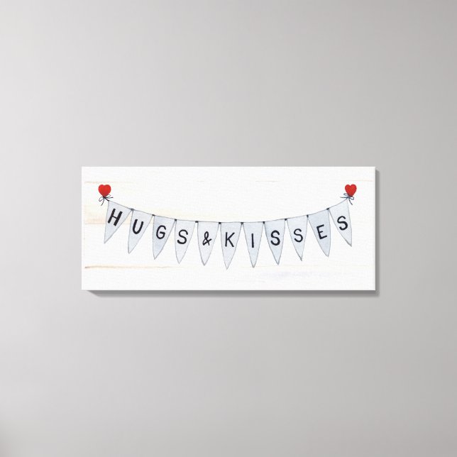 Rustic Valentine Banner IV Canvas Print (Front)