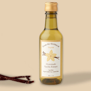 Rustic Vanilla Extract Bottle Kraft Label Sticker