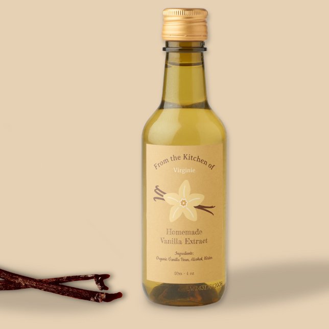 Rustic Vanilla Extract Bottle Label Sticker (Rustic Vanilla Extract Bottle Label Sticker)