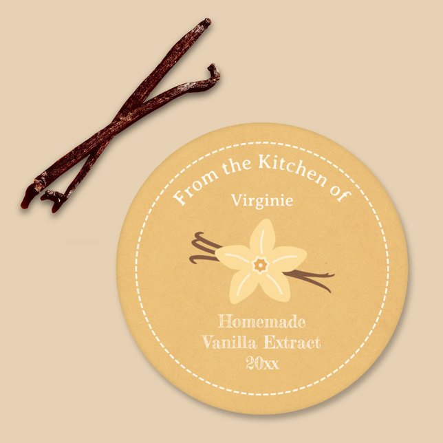Rustic Vanilla Extract Label Sticker (Rustic Vanilla Extract Label Sticker)