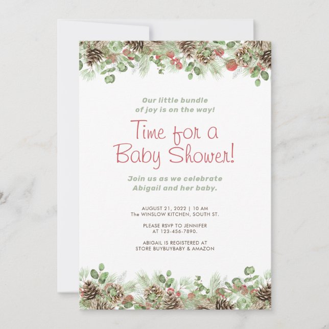 Rustic Vibrant Autumn Baby Shower Invitation (Front)