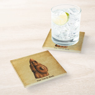 Rustic Viking Glass Coaster