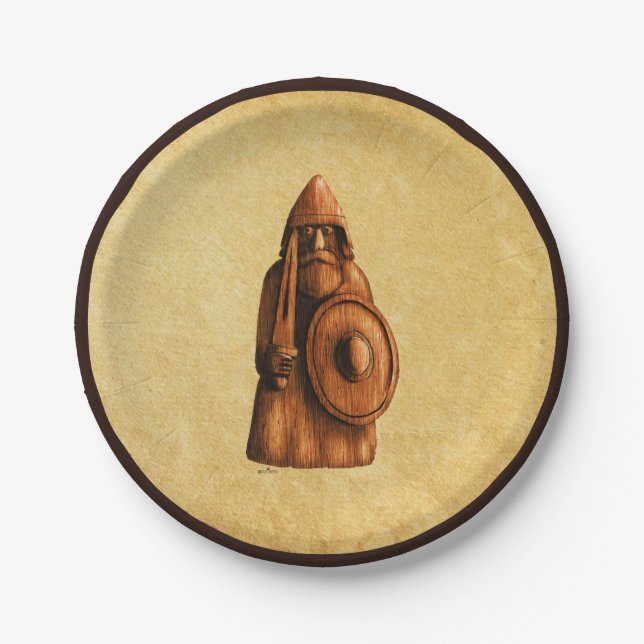 Rustic Viking Paper Plate (Front)