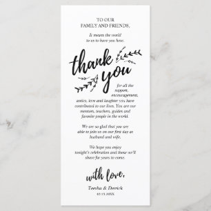 Rustic Vines, Dinner Place Setting Thank You Card