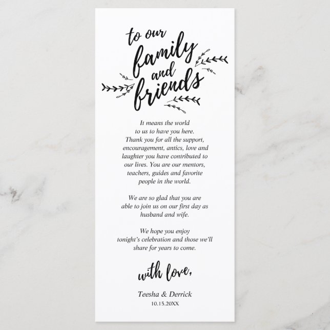 Rustic Vines, Dinner Place Setting Thank You Card (Front)