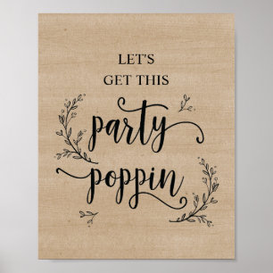Rustic Vines Soirée de mariage avec affiche poppin
