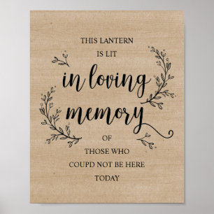 Rustic Vines Wedding Memorial (lantern) sign