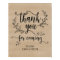Rustic Vines Wedding Thank you Take favour sign