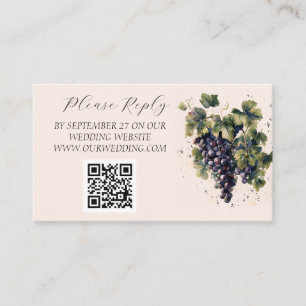 Rustic Vineyard Destination Grapes Wedding  Enclosure Card