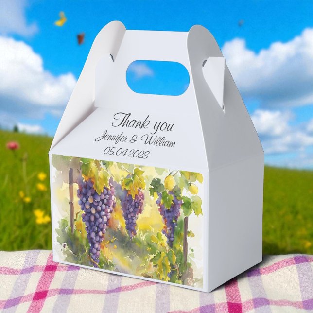 Rustic Vineyard Grapes Lemons Italy Wedding   Favor Box (Creator Uploaded)
