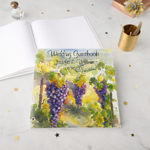 Rustic Vineyard Grapes Lemons Italy Wedding   Guest Book
