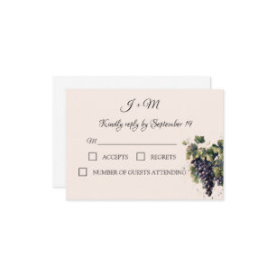 Rustic Vineyard Watercolor Grapes RSVP