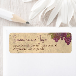 Rustic Vineyard Watercolor Return Address