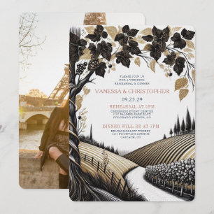 Rustic Vineyard Wedding Rehearsal Invitation