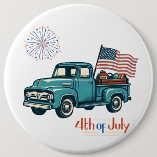 Rustic/vintage 4th of July 6 Inch Round Button