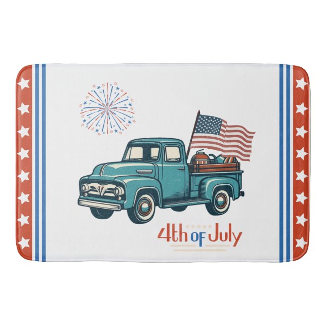 Rustic/vintage 4th of July  Bath Mat (Front)