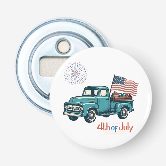 Rustic/vintage 4th of July  Bottle Opener (Front)