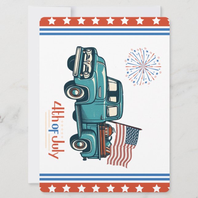 Rustic/vintage 4th of July  Holiday Card (Front)