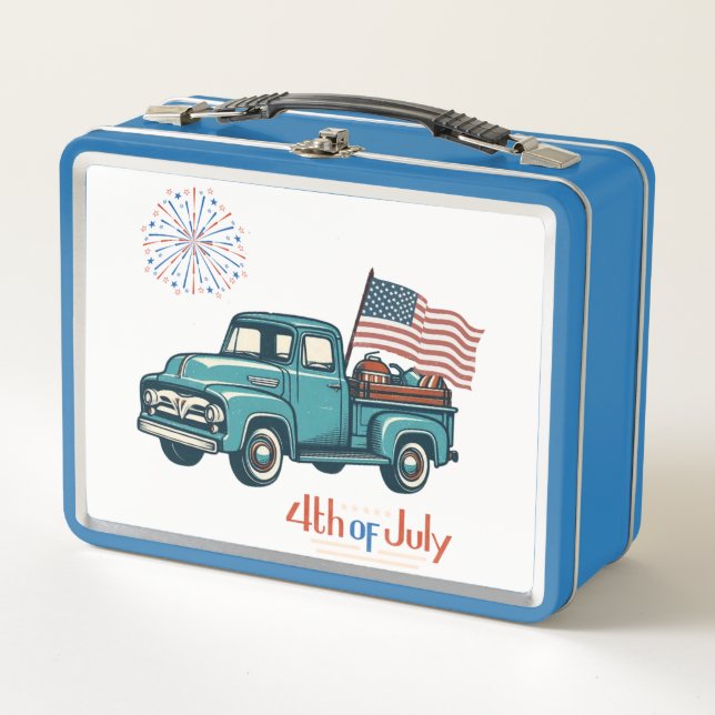 Rustic/vintage 4th of July  Metal Lunch Box (Front)