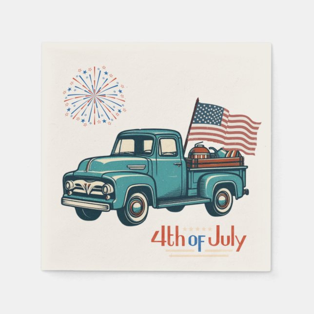 Rustic/vintage 4th of July  Napkin (Front)