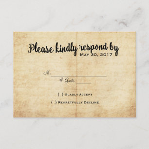 Rustic Vintage Adventure Wedding RSVP Card