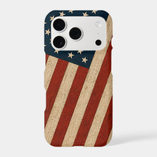 Rustic Vintage American Flag Wood Texture Patrioti