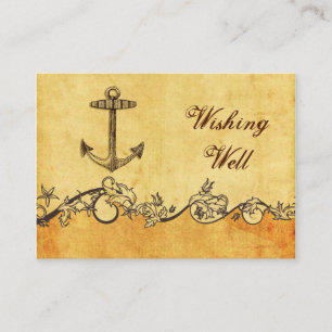 rustic, vintage ,anchor nautical wishing well card