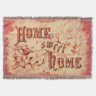Rustic Vintage and Old Fashion Home Sweet Home Throw Blanket