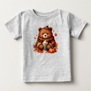 Rustic/vintage autumn bear baby T-Shirt