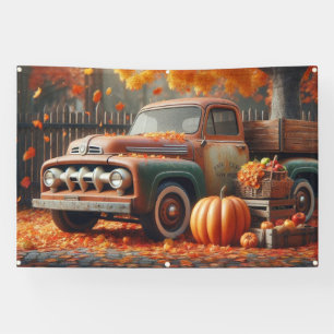 Rustic/vintage autumn farm truck  banner