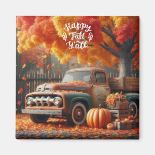 Rustic/vintage autumn farm truck magnet