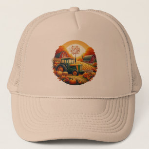 Rustic/vintage autumn on the farm trucker hat