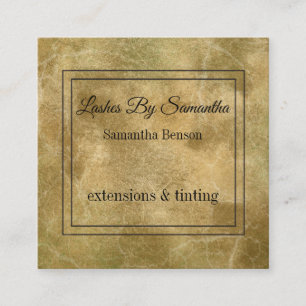 Rustic Vintage Background Lash Extensions Beauty Square Business Card