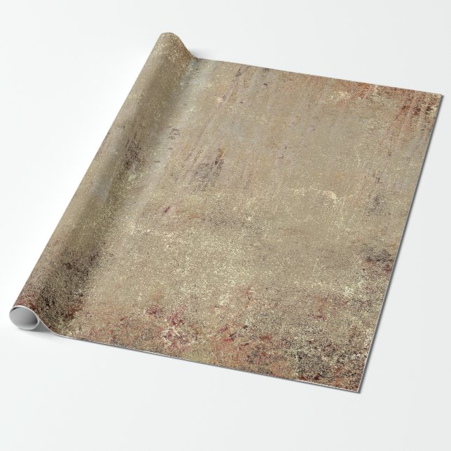 Rustic Vintage Beige Brown Grunge Texture Wrapping Paper (Unrolled)