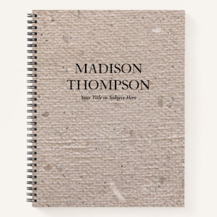 Rustic Vintage Beige Paper Minimalist Elegant Notebook