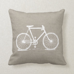 Rustic Vintage Bicycle Throw Pillow
