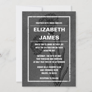 Rustic Vintage Black Wedding Invitations