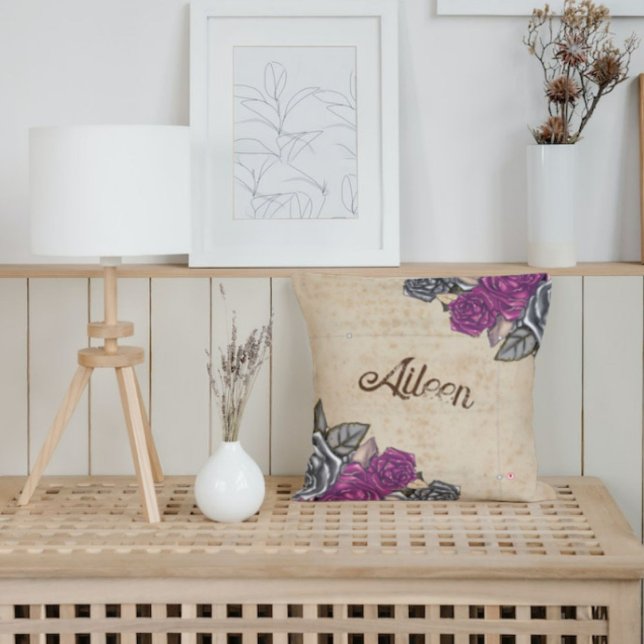 Rustic Vintage Bridesmaid Favour Round Pillow (Creator Uploaded)