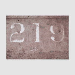Rustic Vintage Brown Texture Train Numbers Tissue Paper