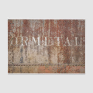 Rustic Vintage Brown Texture Train Typography Tissue Paper